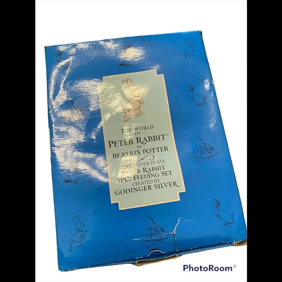 The World Of Peter Rabbit by Beatrix Potter Fine Silverplate 3 pc Feedin… - Picture 2 of 5
